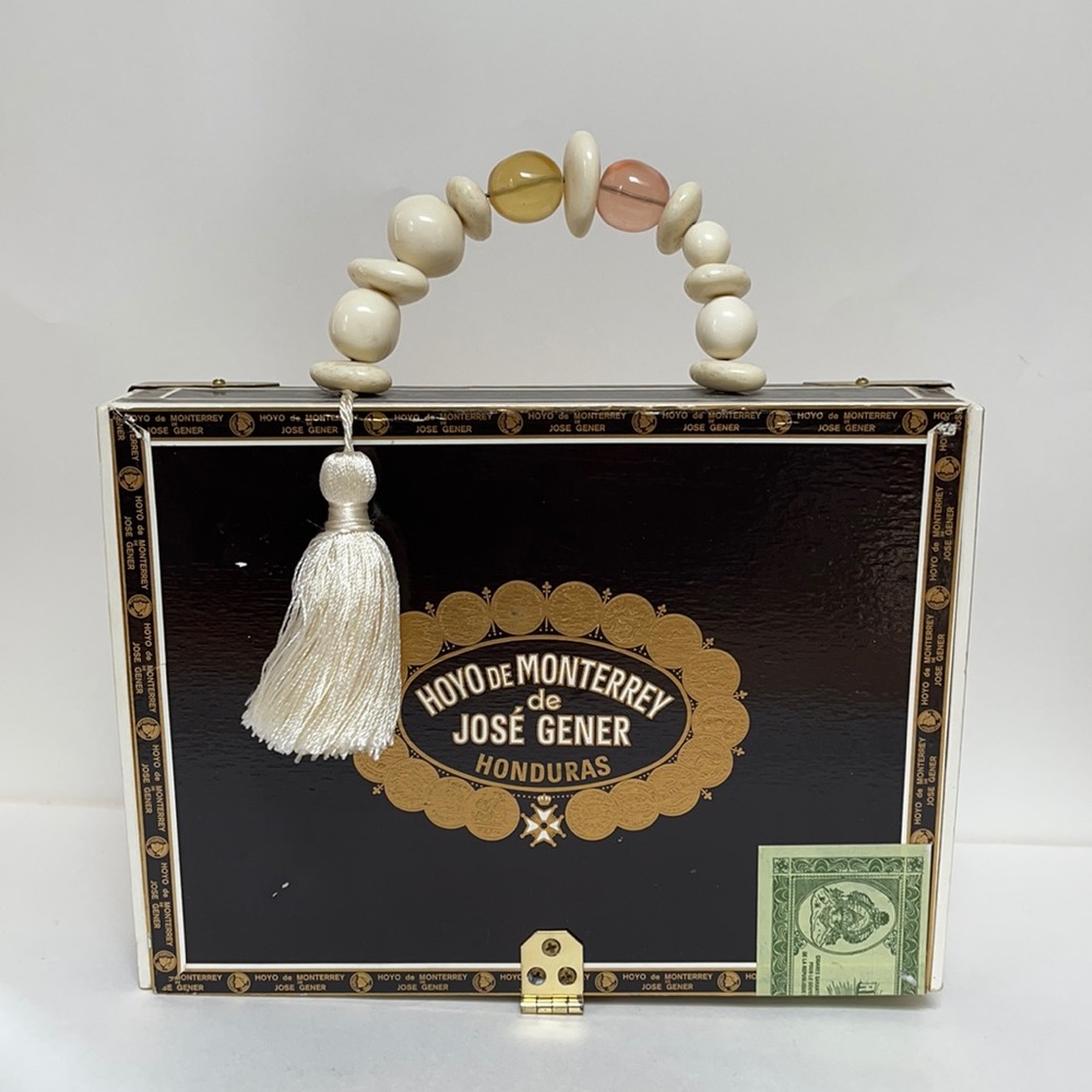 Vintage cigar box purse custom crafted handbag. Handcrafted artist made